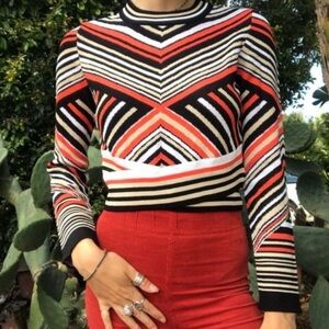 Romeo & Juliet Couture Mod 70s Cropped Sweater